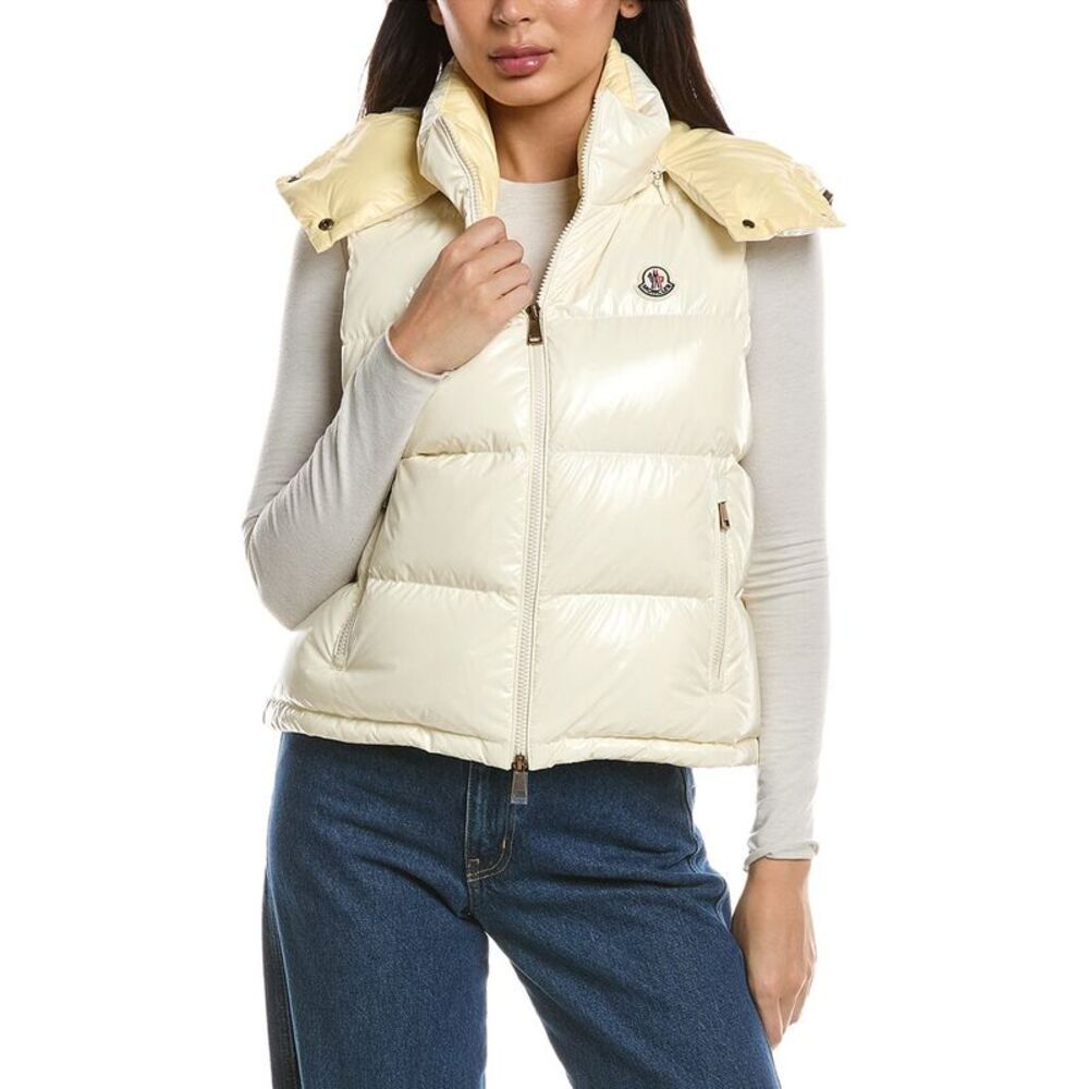 Moncler Womens  Down Puffer Vest, Brown